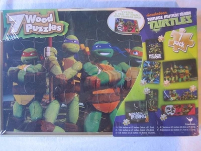 NUEVO PAQUETE DE 7 ROMPECABEZAS DE MADERA NICKELODEON TNMT TORTUGAS NINJA MUTANTES ADOLESCENTES 2014 Foto 1 de 4