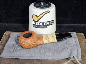 Castle Briars Sandblasted Oval-Bamboo Stout Tomato American Artisan Estate Pipe - Picture 1 of 10