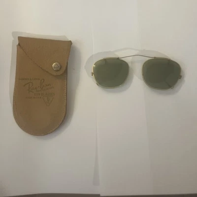 Vintage Ray Ban Green Lens Frame Clip-on Sunglasses USA in Original Case - Image 1 of 4