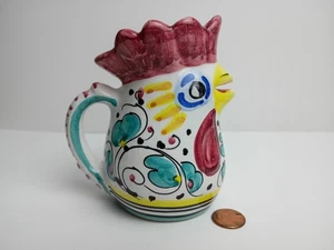 Vintage Mario Sambuco handbemalt Keramik Hahn Milchkännchen Made in Italy 4,5" - Bild 1 von 10