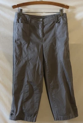 Pantalones capri elásticos de algodón gris talla 6 JM Collection para mujer Foto 1 de 4