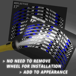 Blue 17" Rim Reflective Wheel Stickers SH28 For Suzuki GSX1300R Hayabusa 15 16 - Picture 1 of 10