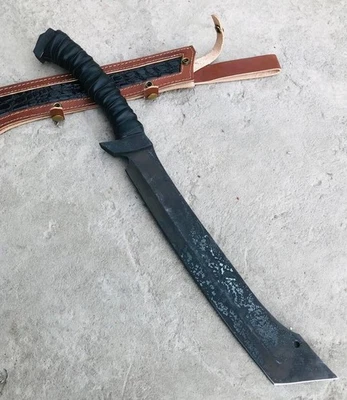 Machete de acero al carbono hecho a mano personalizado 21" Full Tang caza | Cuchillo de camping Foto 1 de 4