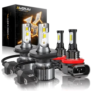 For Toyota Highlander 2008-2010 - H4 H11 LED Headlight Fog Light Combo Bulbs Kit - Picture 1 of 11