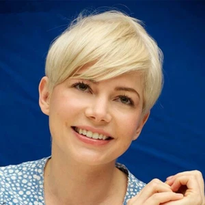 Peluca corta cabello humano rubia para mujer blanca parte lateral recta - Imagen 1 de 4