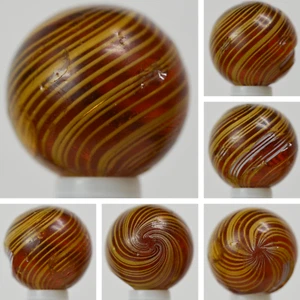 Handmade Gooseberry Marble, Amber Glass, 11/16 in, Good+, Chip, Germany, S1402 - Picture 1 of 7