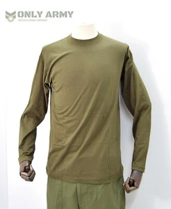 British Army Olive Long Sleeve Top T Shirt Thermal Underwear Base Layer T'shirt - Picture 1 of 4