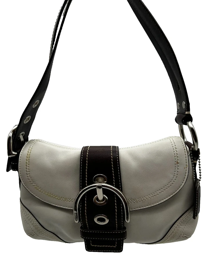 Bolso de mano Coach Mini Soho vintage de cuero blanco para mujer Y2K Foto 1 de 4