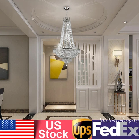 French Empire Crystal Chandelier Luxury Ceiling Light Vintage Pendant Lamp 40 W Cover