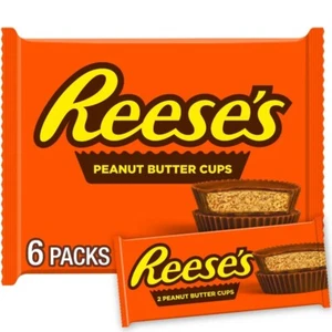 Reese's Milk Chocolate Peanut Butter Cups Candy, Packs 1.5 oz, 6 Count - Picture 1 of 7