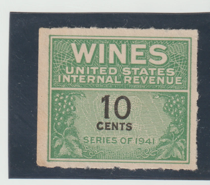 US #RE123 MNHNGAI 1951 10cent Wines Internal Revenue Tax Stamp Series 1941 - Image 1 of 1