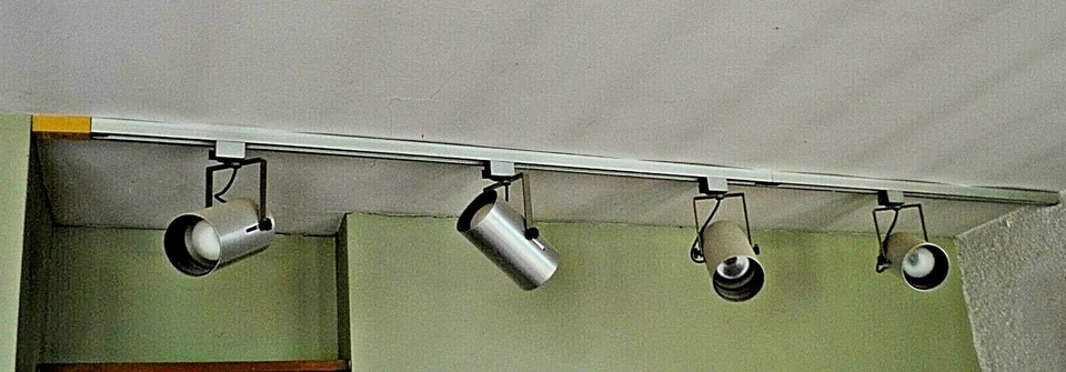 ANCIENNE RAMPE D ECLAIRAGE LAMPE SPOT PHILIPS PLAFONNIER LUSTRE ART DECO 1970 - Photo 1/4