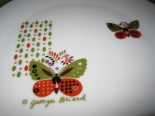 Briard Butterfly Salad Dessert 10 Plates 8" Mcm Retro Mod Midcentury Atomic Era