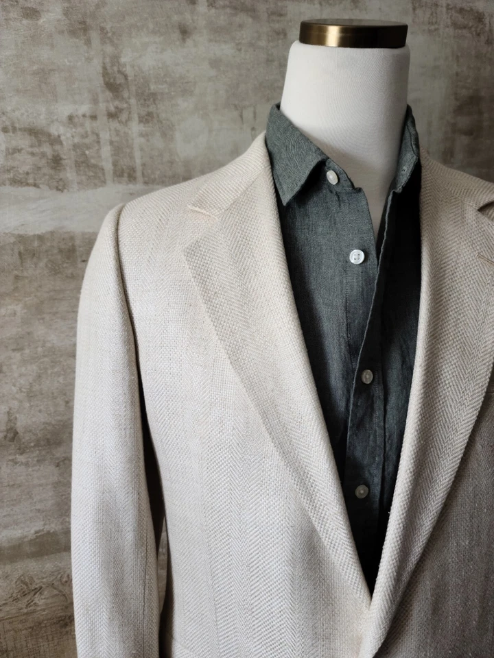 Blazer Abrigo Deportivo Vintage Stanley Blacker 42R 42L Marfil Tejido Perlado Tweed Foto 1 de 4