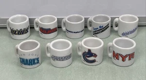 Mini NHL National Hockey League Ceramic Coffee Mugs Cups Lot Of 9 Sports - Picture 1 of 14