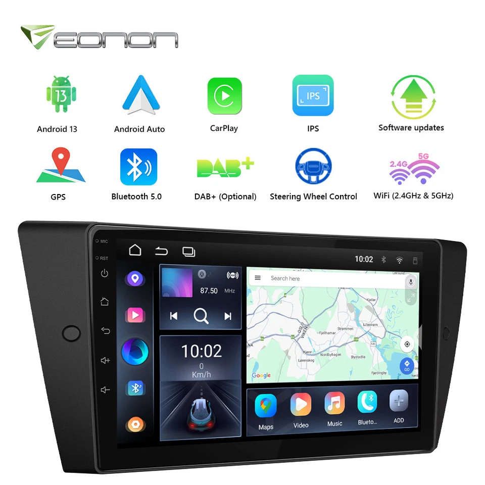 9" Android 13 Head Unit Car Stereo Navi GPS CANBus Radio for BMW E90 E91 E92 E93 - Image 1 of 4