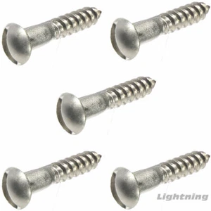 #14 x 1-3/4" Round Head Wood Screws Slotted Drive Stainless Steel Quantity 500 - Picture 1 of 3