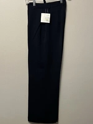 Focus 2000 Navy Dress Pants Flat Front Roll Cuff Fully Lined Sz 6 Gorgeous Style - Image 1 of 4
