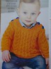 baby cabled jumper or tank top magazine DK knitting pattern 5 sizes 0 - 7 years