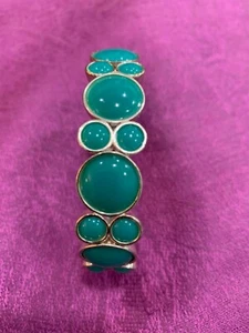 Napier vintage Turquoise cabochon bracelet set in silver tone - Picture 1 of 4