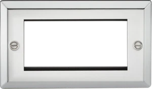 Knightsbridge CV4GPC 4G Modular Faceplate - Bevelled Edge Polished Chrome - Picture 1 of 1