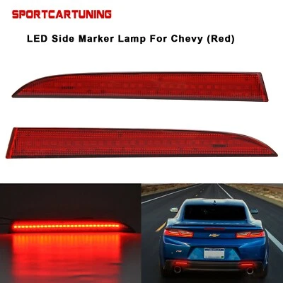 Red LED Rear Bumper Reflector Lights For 2016-2022 Chevy Camaro Cadillac ATS XT5 — 第 1/4 张图片