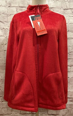 Chaqueta polar reversible Style & Co SPORT cremallera completa roja Amore para mujer talla L NUEVA Foto 1 de 3