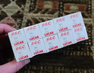 LOT 10 PK NOS VTG LUCAS SBC 381 TWIN FILAMENT BRAKE / TAIL BULBS 12v 21/5W - Image 1 of 4