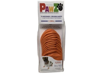 PawZ Protex 米色橙色狗靴防水爪子一次性可重复使用 X-小号 — 第 1/4 张图片