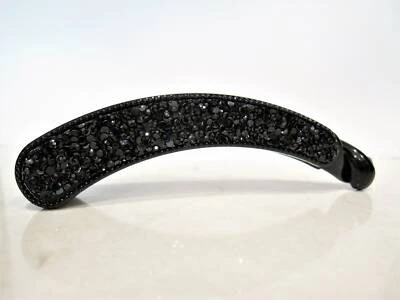 Clip de garra de pelo de plátano brillante art deco negro con pedrería Foto 1 de 4