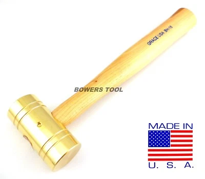 Grace 16oz Brass Hammer BH-16 Gunsmith Gun Care Machinist MADE IN USA - Image 1 of 3