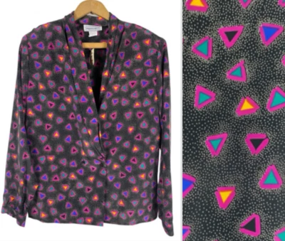 Blusa Blazer Impressions of California Negra Geométrica Años 90 Fresh Prince 12 NUEVA Foto 1 de 4