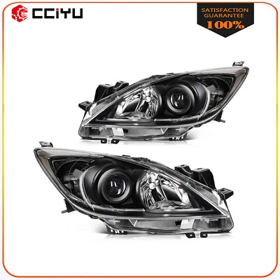 Conjunto de faros para Mazda 3 2010 2011 2012 2013 (5 velocidades) par de carcasas negras Foto 1 de 4
