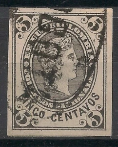 Estampillas de Colombia 1881 5c negras sobre lila usadas - Imagen 1 de 1
