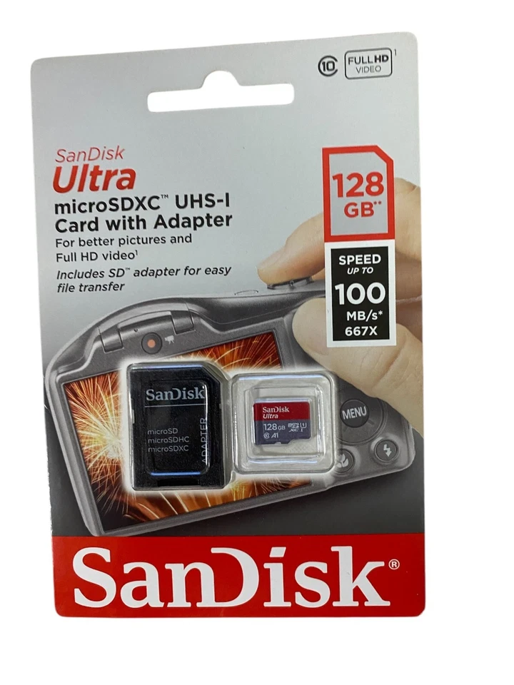 SanDisk Ultra 128GB microSDXC Speicherkarte (SDSQUAR-128G-GN6IA) Neu (388) - Bild 1 von 1