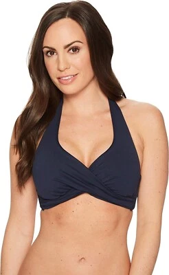 Seafolly - Core D-Cup 171962 Twist Halter Top (Índigo) Traje de baño para mujer Talla 4 Foto 1 de 3