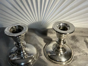 CANDELIERI VINTAGE FISHER ARGENTO STERLING - ALTEZZA 4" - Foto 1 di 3