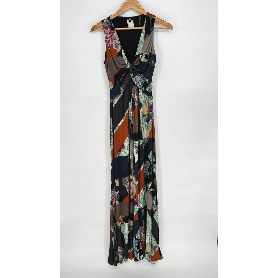 Maxi Vestido Etro Milano Abstrat Colorido Patchwork Maximalismo Elastizado Fluido Talla 6 Foto 1 de 4