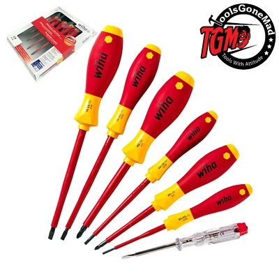 Wiha 7pc Soft Finish Screwdriver Set 1000V VDE Insulated inc Tester XX320NK7 - image 1 of 4
