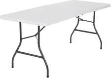 White Folding Table 6 Ft Event Patio Office Catering Bbq Party Wedding Portable