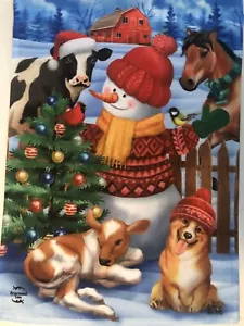 BRIARWOOD LANE~Winter FARM ANIMALS~Christmas Garden Flag~12.5" X 18"~NEW~FREE SH - Picture 1 of 3