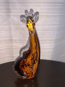 7” Giraffe Blown Art Glass Sculpture Paper Weight - Imagen 1 de 10