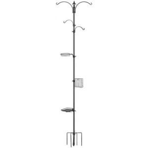 Outdoor Decor Shepherd's 4-Hooks 91'' w/ Stake Traditional Double Steel Gray - Picture 1 of 1