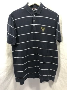 Antigua West Virginia Mountaineers Polo Men’s Striped Shirt - Navy Blue Medium - Picture 1 of 4