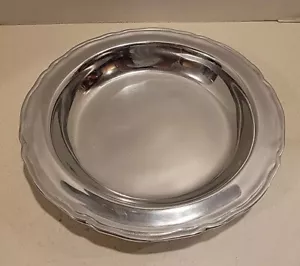 Wilton Armetale 10,5" GROSSE POLIERTE ZINN SERVIERSCHALE KÖNIGIN ANNE MUSTER USA - Bild 1 von 5