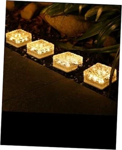 4PCS Outdoor Waterproof Solar Brick Lights with 4 LED Recessed Paver for  - Picture 1 of 7