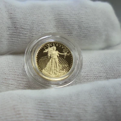 Águila de oro 2021 W prueba de Estados Unidos 1/10 oz ¡Gema de $5!! Foto 1 de 2