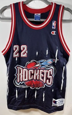 Camiseta deportiva vintage de los Houston Rockets Clyde Drexler #22 de los años 90, juvenil grande 14-16 Foto 1 de 4