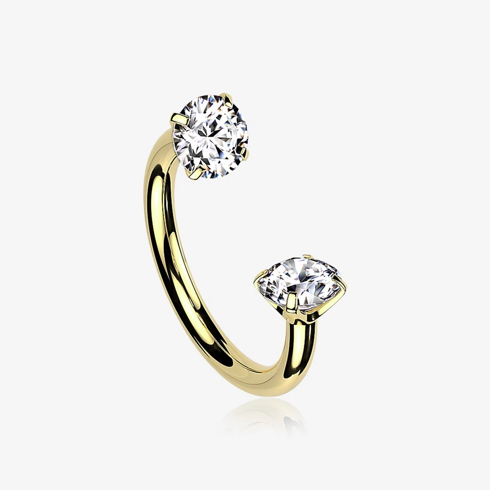 植入级钛尖宝石闪耀内螺纹马蹄杠铃 — 第 1/1 张图片