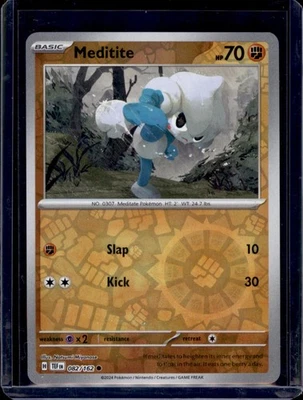 Meditite SV05: Temporal Forces Pokémon #082/162 Reverse Holo NM+ - Image 1 of 2
